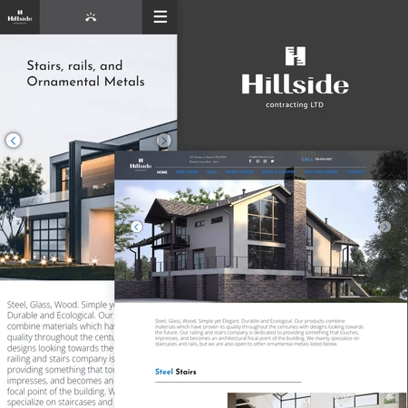 Pазработка hillsidestairs.com (производство лестниц в США)